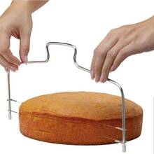 Cortador e camada de bolo ajustável de fio duplo, ferramenta de padaria diy, acessório de cozimento, cortador de camada de bolo 2024 - compre barato