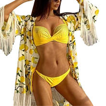 Conjunto de Bikini Bandage para mujer, traje de baño acolchado con Push-Up, ropa de baño Sexy brasileña, bikinis 2020 2024 - compra barato