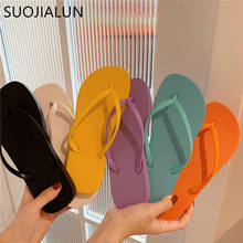 SUOJIALUN-Zapatillas de verano para mujer, chanclas de colores caramelo para la playa, sandalias antideslizantes de suela suave para el hogar, zapatos de suela blanda para interiores 2024 - compra barato