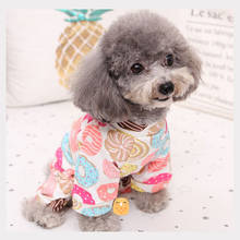 Pijama confortável com estampa de cachorro, macacão de lazer para cães, quente, macacão de lã para cães pequenos chihuahua, fantasia de inverno para animais de estimação 2024 - compre barato