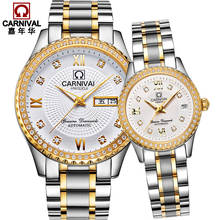 Best Couple Gift CARNIVAL Luxury Couple Watch Automatic Mechanical Watch For Lovers Sapphire Calendar Waterproof Luminous Reloj 2024 - buy cheap