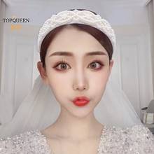 TOPQUEEN S353A-D Baroque Hair Band Full Pearl Wedding Hair Accessories Bridal Tiara Headpieces Pearl Headband Bridal Head Hoop 2024 - buy cheap