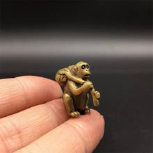 Copper Statue Collectable Chinese Brass Carved Animal Zodiac Blessing Monkey Exquisite Small Statues 2024 - buy cheap