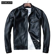 2019 Black Slim Luxury Sheepskin Leather Jackets Mens Casual Motorcycle Genuine Leather Bomber Aviator Jacket Biker Short Coats 2024 - buy cheap