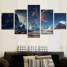 Wall Art Canvas Painting 5 Pieces Canvas Prints Mountains and Space Poster Modern Home Decor Living Room Wall Decoration 2024 - buy cheap