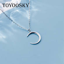 Женское тонкое ожерелье TOYOOSKY, тонкое ожерелье из стерлингового серебра 925 пробы с гладкой поверхностью 2024 - купить недорого