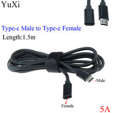 Кабель-удлинитель YuXi USB Type C USB 3,1 USB-C с разъемом типа «Папа-папа» для удлинителя провода док-станция 1,5 м кабель для быстрой зарядки 2024 - купить недорого