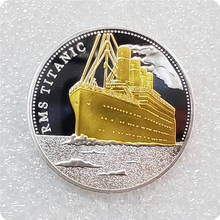 Mapa de la nave Titanic del viaje, moneda chapada en oro y revestida, Rms, barra conmemorativa de oro/moneda de la muerte del Titanic, 1912 2024 - compra barato