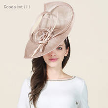 Big Fascinators For Weddings Sinamay Pillbox Hat White Women Elegant Feather Derby Fedoras Black Ladies Church Hats Vintage 2024 - buy cheap