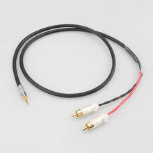 Cabo adaptador de áudio hifi macho 2 rca, 2.5/3.5/4.4mm, cabo xlr 7n-occ, único, copperr 2024 - compre barato