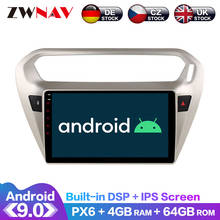 Central multimídia automotiva para citroen peugeot 301 c elysee 2014-2017, android, tela ips, px6, dsp, dvd, navegação gps 2024 - compre barato