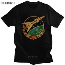 Camiseta Vintage para hombre, camisa de manga corta con estampado de astronauta ruso, 100% algodón, 1961 2024 - compra barato