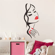 Beautiful Red lips girl Wall Sticker Self-adhesive Removable DIY Wallpaper Mural Living Room Bedroom Background Decoration Decal 2024 - buy cheap