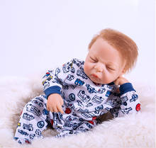 Muñecas de vinilo de silicona suave para niños pequeños, juguetes de dormir de 48cm, reborn, ojos cerrados 2024 - compra barato
