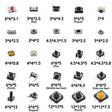 125PCS/25 Types  Stainless Steel Micro Push Button Momentary Tact Switch For Electronics SMD DIP 2*4 3*6 4*4 6*6 2024 - buy cheap