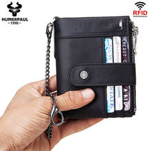 100% Cow Leather Wallets For Men RFID Blocking Card Holder Wallet Quality Designer Coin Purse Male Luxury Brand Wallet Pocket 2024 - buy cheap