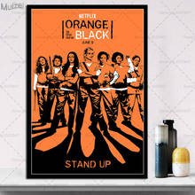 Naranja es el nuevo póster negro de la serie de TV, pintura en lienzo, carteles e impresiones, imagen artística de pared para decoración del hogar de la sala de estar 2024 - compra barato