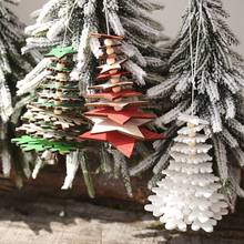 New Christmas 1/3pcs Vintage Party Wooden Pendants Ornaments Snowflake Star Angel Christmas Tree Decorations for Home Supplies 2024 - buy cheap