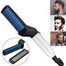 Escova de cabelo elétrica multifuncional, pente alisador de barba, ferramenta estilosa para homens, alisamento rápido 2024 - compre barato