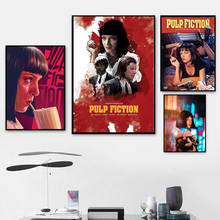 Pulp Fiction-carteles e impresiones Vintage de película clásica Quentin Tarantino, pintura artística, lienzo de seda, imágenes de pared para sala de estar 2024 - compra barato