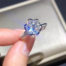 exquisite glitting moissanite ring for women jewelry shiny better than diamond real 925 silver engagement ring for wedding 2024 - buy cheap