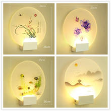 Moderna lâmpada de parede led acrílico flor peixe criativo sala estar quarto loft corredor luz parede para casa decorações 2024 - compre barato