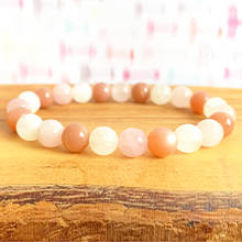 MG1206 Sunstone Moonstone Rose Quart z Wrist Mala Bracelet Women`s Goddess Energy Protection Bracelet Wrist Mala Beads Bracelet 2024 - buy cheap