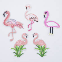 10Pcs/lot Cartoon Flamingo Appliques Iron on Supplies for DIY Hat Clothes T-shirt Jeans Backpack Decor Patches Accessories P13 2024 - buy cheap