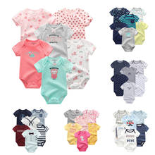 6PCS / Lot summer newborn baby romper short-sleeved jumpsuit baby clothes cotton 0-12M baby jumpsuit baby boy clothes 2024 - buy cheap