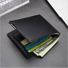 High Quality Leather Wallet Men Business Card Holder Coin Wallet Purse Luxury Men Wallet Famous Brand Credit Card Holders 2024 - buy cheap
