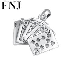 FNJ Playing Card Poker Pendant 925 Silver Original Pure S925 Thai Silver Pendants for Jewelry Making Women 2024 - buy cheap