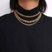 Punk Gold Chain Choker Pendant Necklace Women Multilayer Sweater Chain Statement Necklaces ZA Jewelry Bijoux Brincos 2020 2024 - buy cheap