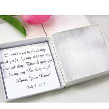 Caixa de jóias de pulseira personalizada, cartão de nota com caixa, presente de damas de honra, obrigado por ser minhas caixas de dama de honra, dia especial 2024 - compre barato