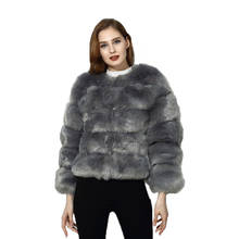 Пушистое пальто из искусственного меха, женская зимняя куртка, модное плотное теплое пальто, пальто из искусственного лисьего меха, женская меховая куртка, повседневное и праздвечерние чное пальто 2024 - купить недорого