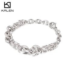 Kalen-cadena trenzada de composición mixta para hombre, pulsera de moda, accesorios de joyería de acero inoxidable 2024 - compra barato