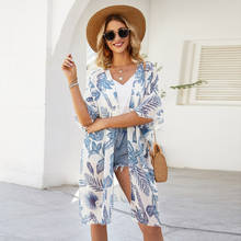 @  Women Boho Floral Printed Long Blouse Loose Shawl Kimono Cardigan Boho Beach Cover Up Shirt Outwear Blusa Mujer Feminino 2024 - buy cheap