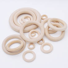 10/30/50pcs Natural Wood Circle DIY Crafts Embellishment For Wooden Ring Children Kids Teething Wooden Ornaments 2024 - buy cheap