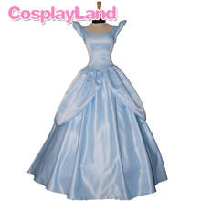 Cinderella Fancy Dress Halloween Princess Costume Custom made Wedding Party Blue Dress Cosplay  With Petticoat 2024 - buy cheap
