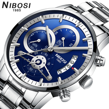 NIBOSI мужские часы Топ бренд Роскошные Кварцевые часы для мужчин нержавеющая сталь Бизнес повседневные водонепроницаемые наручные часы Relogio Masculino 2024 - купить недорого