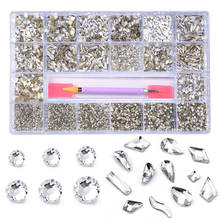 10320Pcs Multi-size Crystal Nail Non Hot Fix Rhinestones Drill pen 3D Nails Art Decorations Rhinestone Strass Stone A133 2024 - buy cheap
