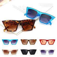 Женские солнцезащитные очки кошачий глаз, винтажные градиентные очки с зеркальными линзами, UV400 2024 - купить недорого