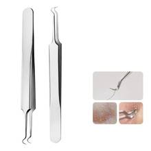 Stainless Steel Blackhead Tweezers Pimple Comedone Remover Nipper Curved Bend Head Face Cleaner Acne Clip Beauty Tool 2024 - buy cheap