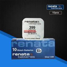 10 упаковок RENATA Swiss 399 SR927W 1,55 V для часов серебряные часы батареи 2024 - купить недорого