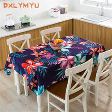 Mantel de lino y algodón con hojas de plantas tropicales, cubierta impermeable para mesa de comedor, estilo Pastoral, para Cocina 2024 - compra barato
