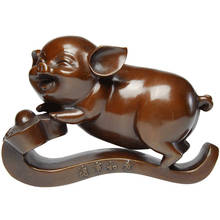 Pure Copper Decoration Pig Living Room Copper Pig Cute Zodiac Ruyi Home Jewelry Treasure Pig Craft Gifts Fengshui Money 2024 - buy cheap