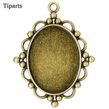 10pcs/lot 18x25/30x40mm Ancient Blank Tray Pendant Oval Glass Photo Cabochon Settings DIY Necklace Jewelry Making 2024 - buy cheap