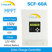 Контроллер заряда солнечной батареи MPPT 60A 12 В 24 в 36 в 48 В, контроллер заряда солнечной батареи с ЖК-дисплеем и двойным вентилятором охлаждения 2024 - купить недорого