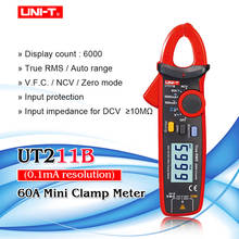 UNI-T UT211B Clamp Multimeter AC small current clamp AC DC 60A Current NCV Test Best Accuracy 20mA Zero Mode Cap Diode Ohm 2024 - buy cheap