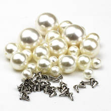 50Pcs Pearl White 6-20mm Pearl Rivets Button/ Head Acryl Rivet For Wedding Dresses Pants Hat Bag Shoes Crafts Decoration 2024 - buy cheap