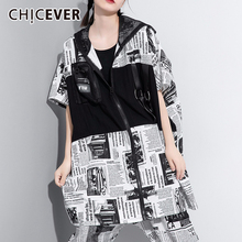 Buy Chicever Patchwork Webbing Jackets Women Hooded Short Sleeve Print Hit Color Loose Causal Coats Female 2020 Summer Fashion In The Online Store Chicever Official Store At A Price Of 39 19 Usd